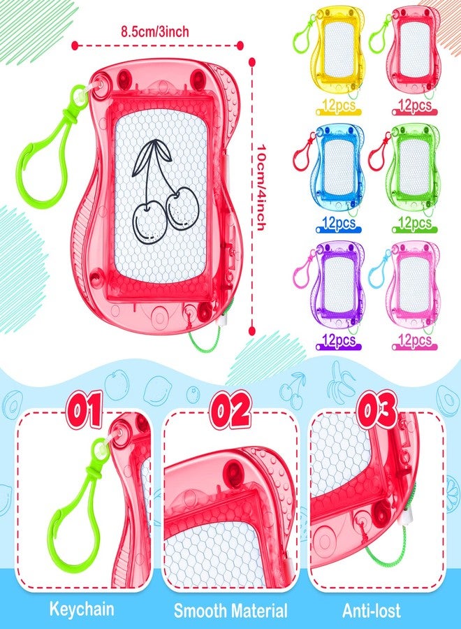 Zhehao 72 Pack Mini Magnetic Drawing Board for Kids, Backpack Keychain Clip Drawing Boards Erasable Doodle Sketch Writing Pad for Kids Birthday Party Favors, Prizes, Goodie Bag Fillers, Gift Bag Toys - Image 2