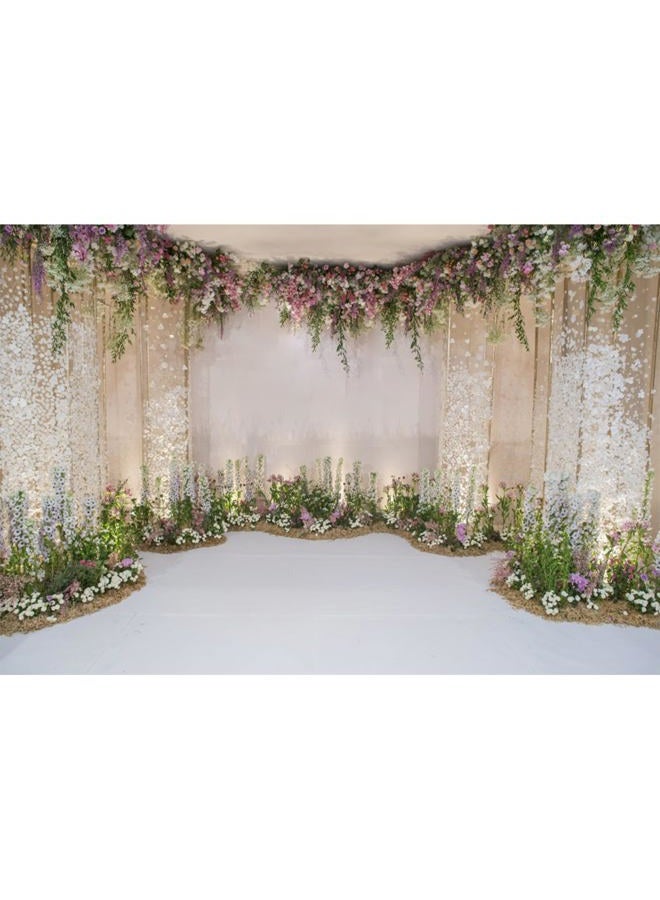 CSFOTO 10x7ft Background for Wedding Decoration Wall Valentine Vintage Photography Backdrop Romance Ceremony White Anniversary Flower Marriage Fresh Nature Photo Studio Props Vinyl Wallpaper - Image 2