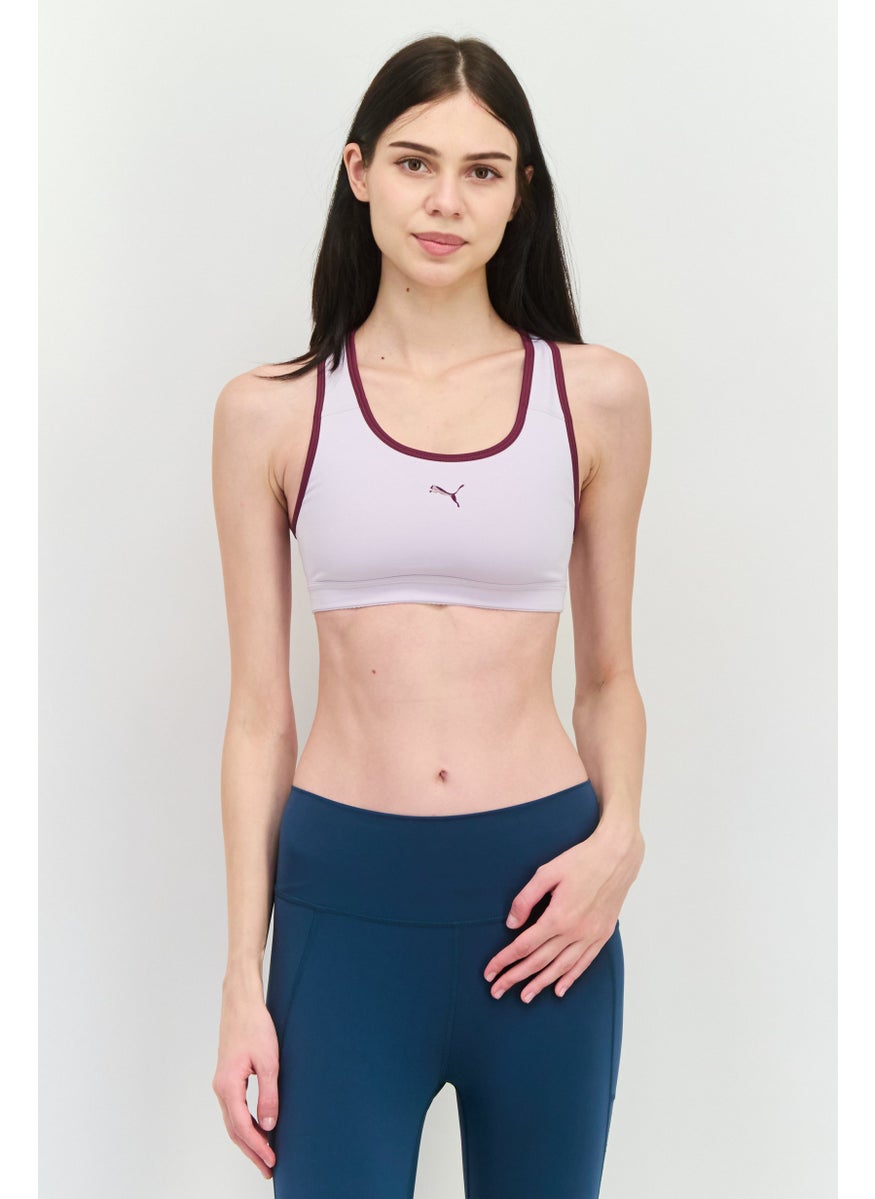 PUMA Women Brand Logo Non Padded Sports Bra, Lavender/Purple  - Image 1