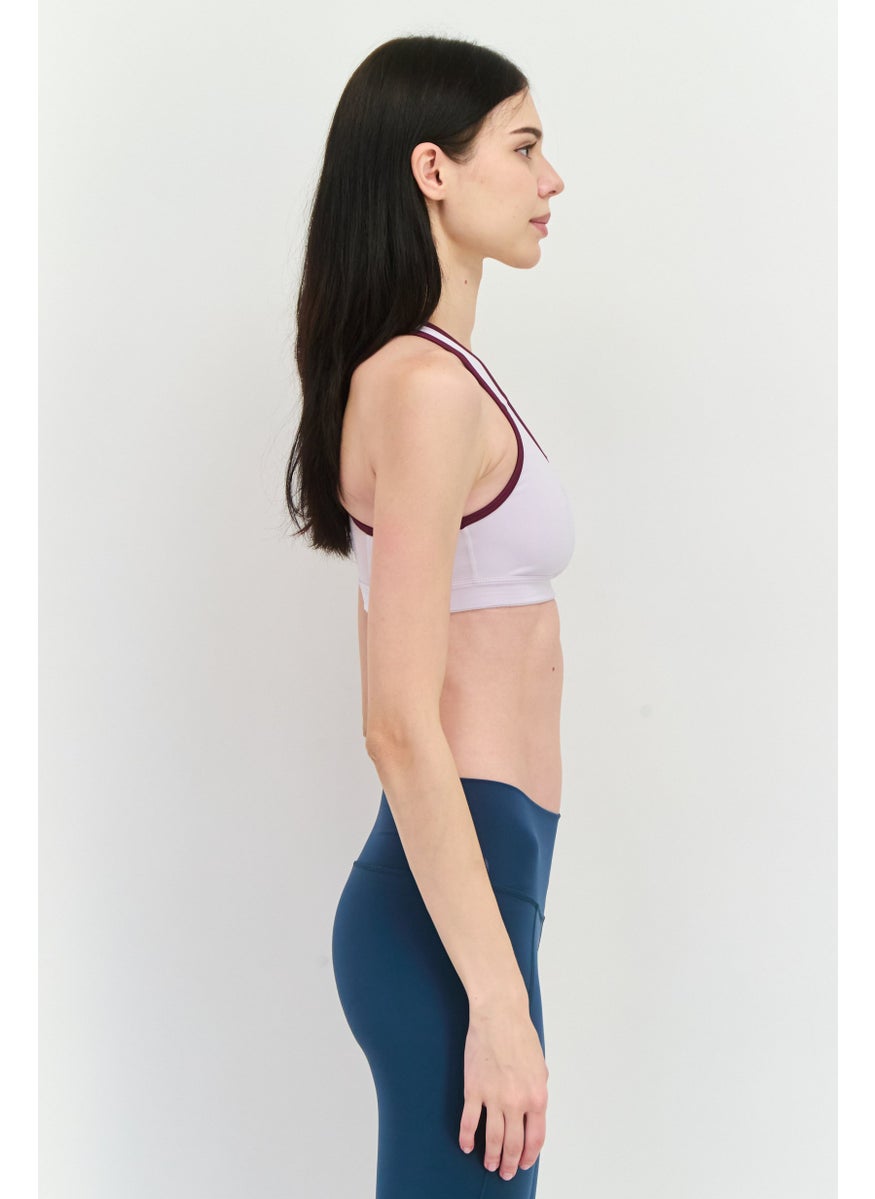 PUMA Women Brand Logo Non Padded Sports Bra, Lavender/Purple  - Image 2