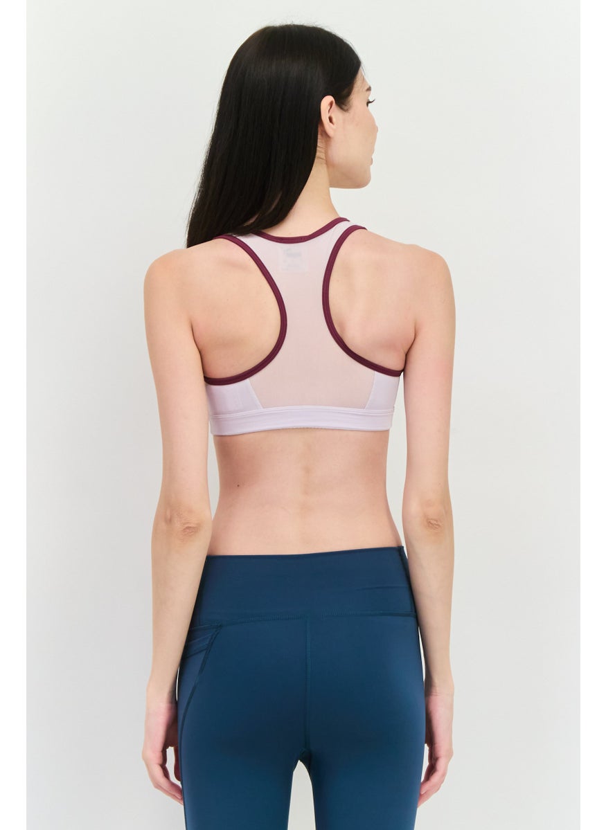 PUMA Women Brand Logo Non Padded Sports Bra, Lavender/Purple  - Image 3