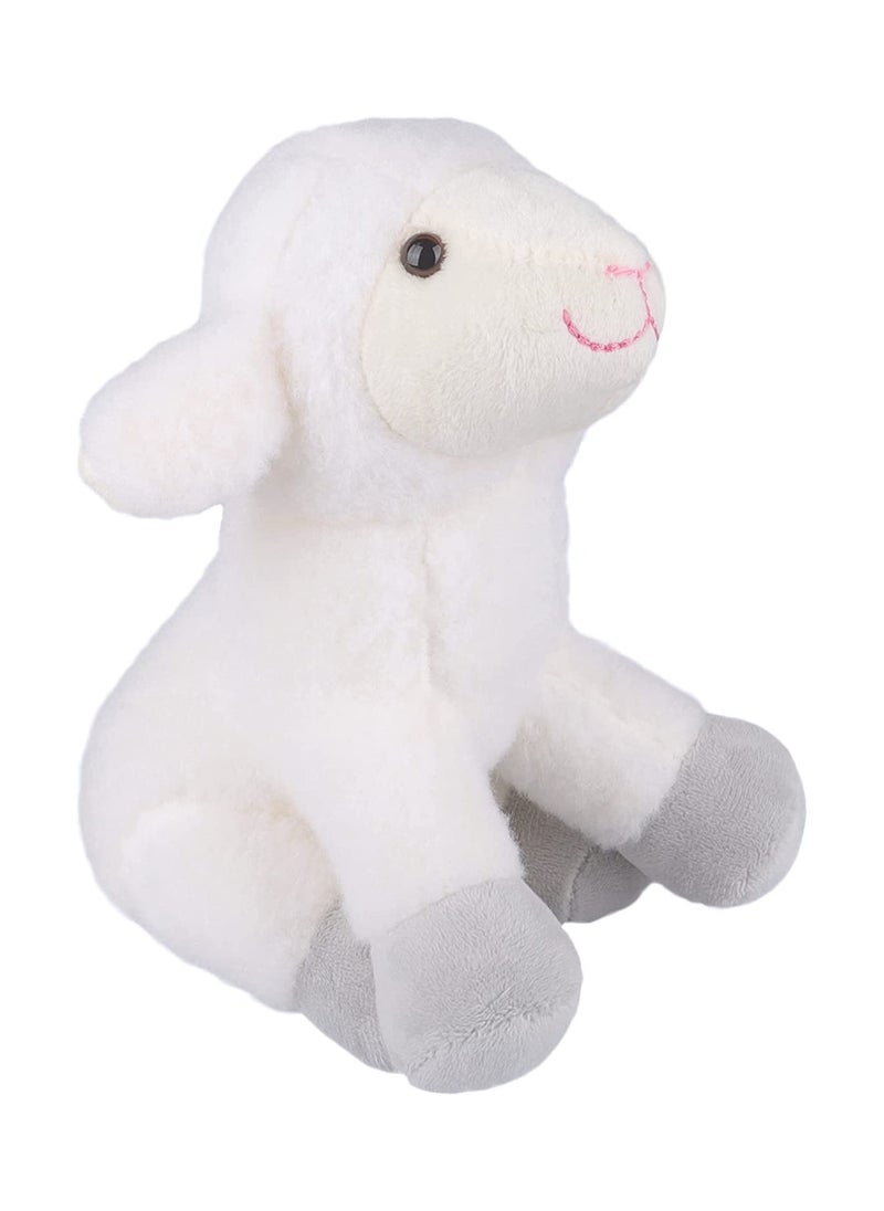 Junior Kingdom - Baby Stuffed Plush Toy White Cute Cuddly Sheep Perfect For Your Kids - Image 1