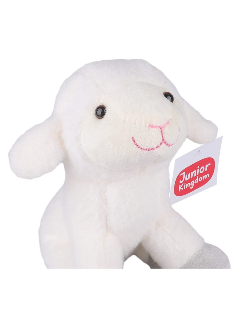 Junior Kingdom - Baby Stuffed Plush Toy White Cute Cuddly Sheep Perfect For Your Kids - Image 1