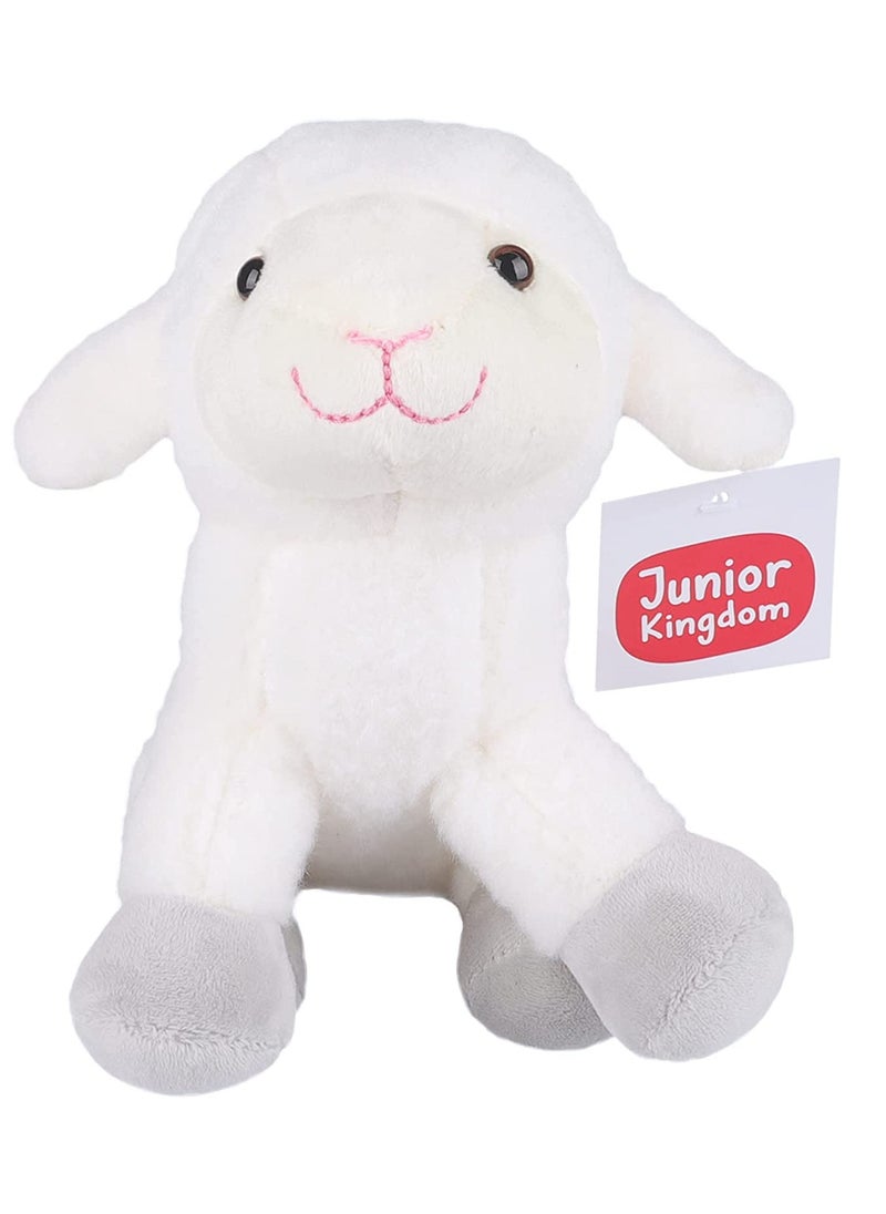Junior Kingdom - Baby Stuffed Plush Toy White Cute Cuddly Sheep Perfect For Your Kids - Image 1