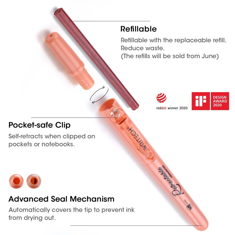 WRITECH Retractable Highlighters Assorted Colors: Chisel Tip Click Aesthetic Highlighter Marker Pens Pack Multi Colored Ink No Bleed Smear for Highlighting Journaling (12ct Neutral) - Image 4