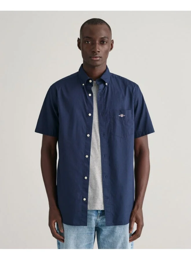 غانت قميص جانت بوبلين كلاسيك عادي بأكمام قصيرة