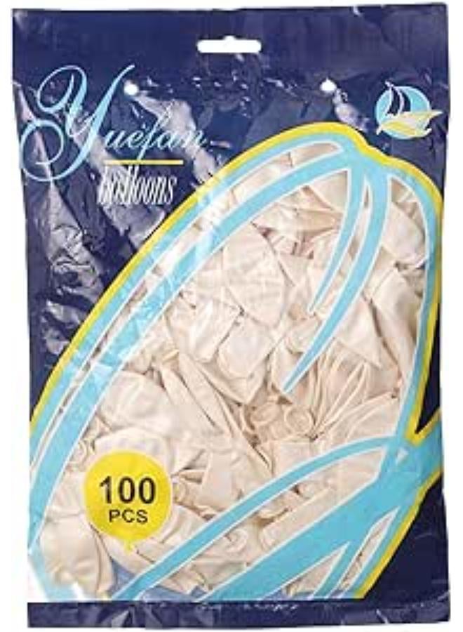 بالونات يوفان لاتكس، ١٠٠ قطعة - أبيض فاتح