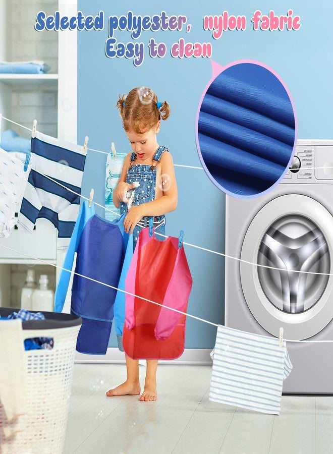 VCOSTORE 2 Pack Kids Art Smock, Toddler Painting Smock,Waterproof Long Sleeve Kids Art Apron with 3 Pockets for Children - Image 4