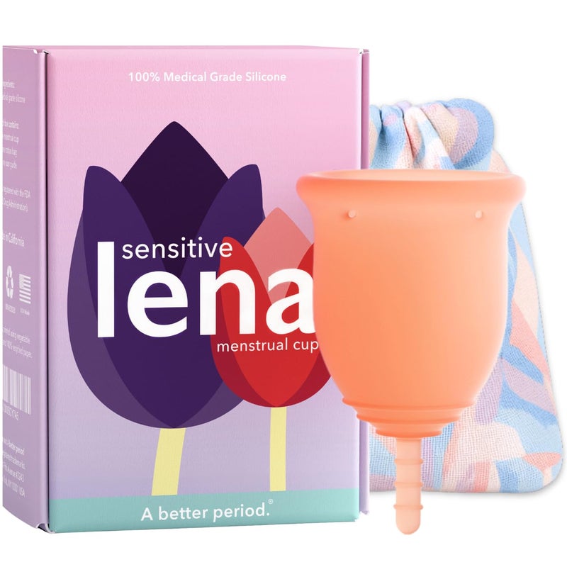 Lena Sensitive Menstrual Cup - Size Large - Ultra-Soft Reusable Silicone Period Cup for Sensitive Anatomy, 12-Hour Comfort, Gentle & Leak-Free Protection (LENA-COR-L) - Image 1
