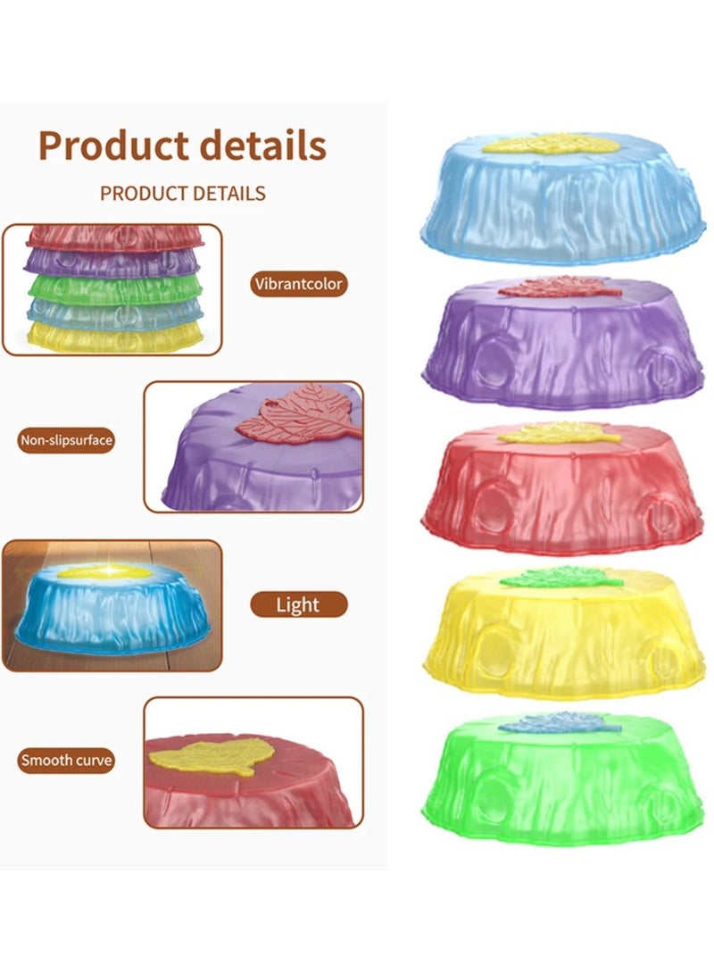 يونيكبيبي حجارة التوازن المضيئة للأطفال، لعبة حسيّة للمسار الحركي، أحجار قفز قابلة للتكديس مع أضواء LED، ألعاب آمنة غير قابلة للانزلاق، لتحسين التوازن والمهارات الحركية، 6 قطع للداخل والخارج - Image 2