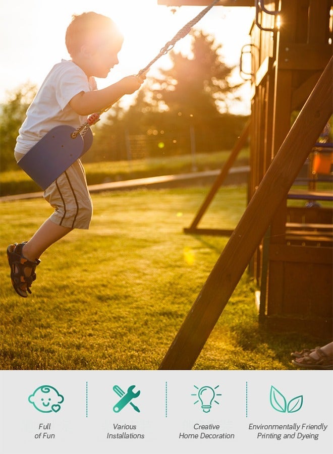 GROIC Kids Swing Set, Accessories Heavy Duty Parts Chain Plastic Coated Replacement with Snap Hooks and Hanging Strap EVA Soft Board for Ourdoor Garden Yards - Image 3