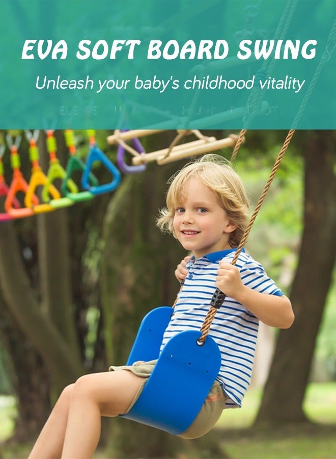 GROIC Kids Swing Set, Accessories Heavy Duty Parts Chain Plastic Coated Replacement with Snap Hooks and Hanging Strap EVA Soft Board for Ourdoor Garden Yards - Image 2