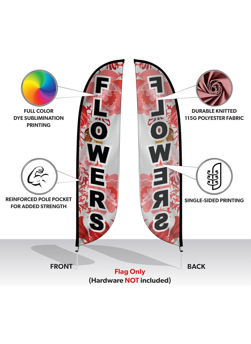 LookOurWay LookOurWay Feather Flag Banner  12 Feet Tall Advertising Flags for Outdoor Business and Events Promotion  Swooper Flag Only  Farmers Market  Flower Flags  Flowers 10M1200150  - Image 2