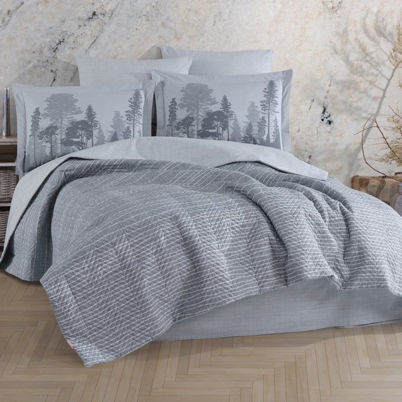 Hobby Tully Gray - Double Poplin Kapitone Duvet Cover Set - Image 1