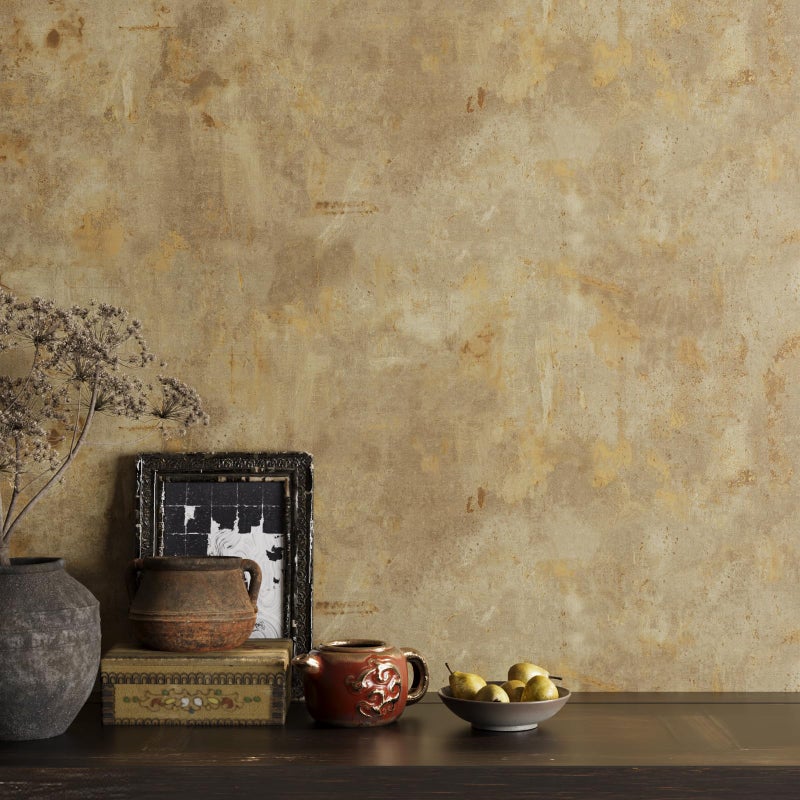 VaryPaper 157 x 315 Distressed Tan Concrete Peel and Stick Wallpaper Limewash Cement Wallpaper for Bedroom Bathroom Removable Self Adhesive Vinyl Waterproof Concrete Contact Paper for Countertops - Image 2