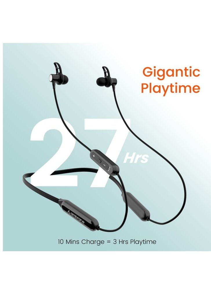 Ambrane  Bluetooth Earphone Melody Pro Black - Image 2