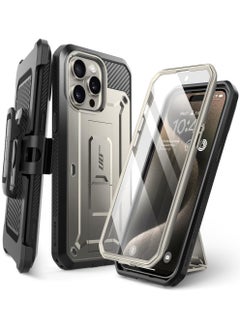 SupCase Unicorn Beetle Pro Case for iPhone 15 Pro Max 6.7 inch Built In Screen Protector and Kickstand and Belt Clip Heavy Duty Rugged Case Tigray  - Image 1