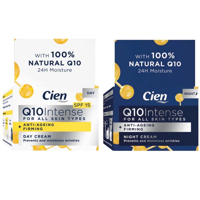 Cien Set of 2 x 50 ml Cien Anti-Wrinkle DAY + NIGHT CREAM - with q10, Hyaluronic Acid & Vitamin E by Cien - Image 2