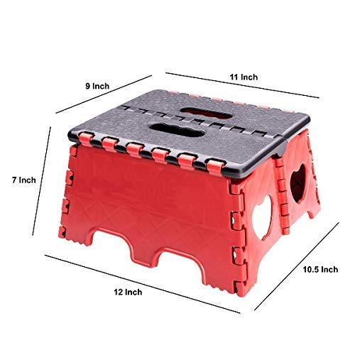 Mishrit 7 Inches Super Strong Folding Step Stool for Adults and Kidswith Handle Portable Collapsible Small Super Foldable Stool Non Slip Stools for Kitchen Bathroom Bedroom and Office Use - Image 2