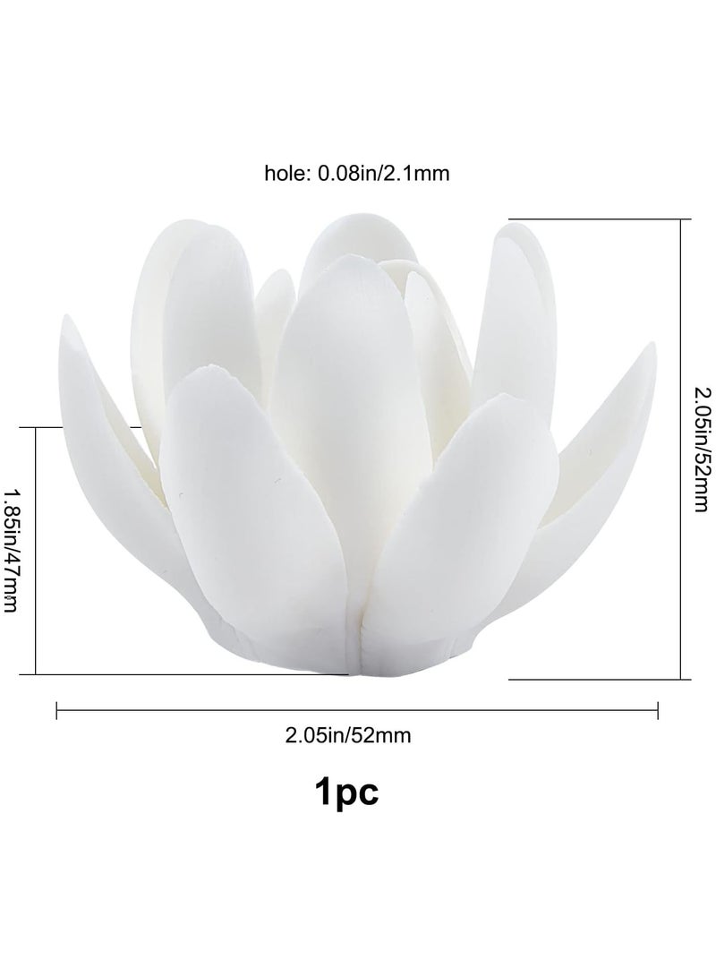 GGOOT White Lotus Incense Holder Ceramic Incense Burner Flower Stick for Yoga Studio Living Room Home Decor(2.1 Inch)  - Image 2