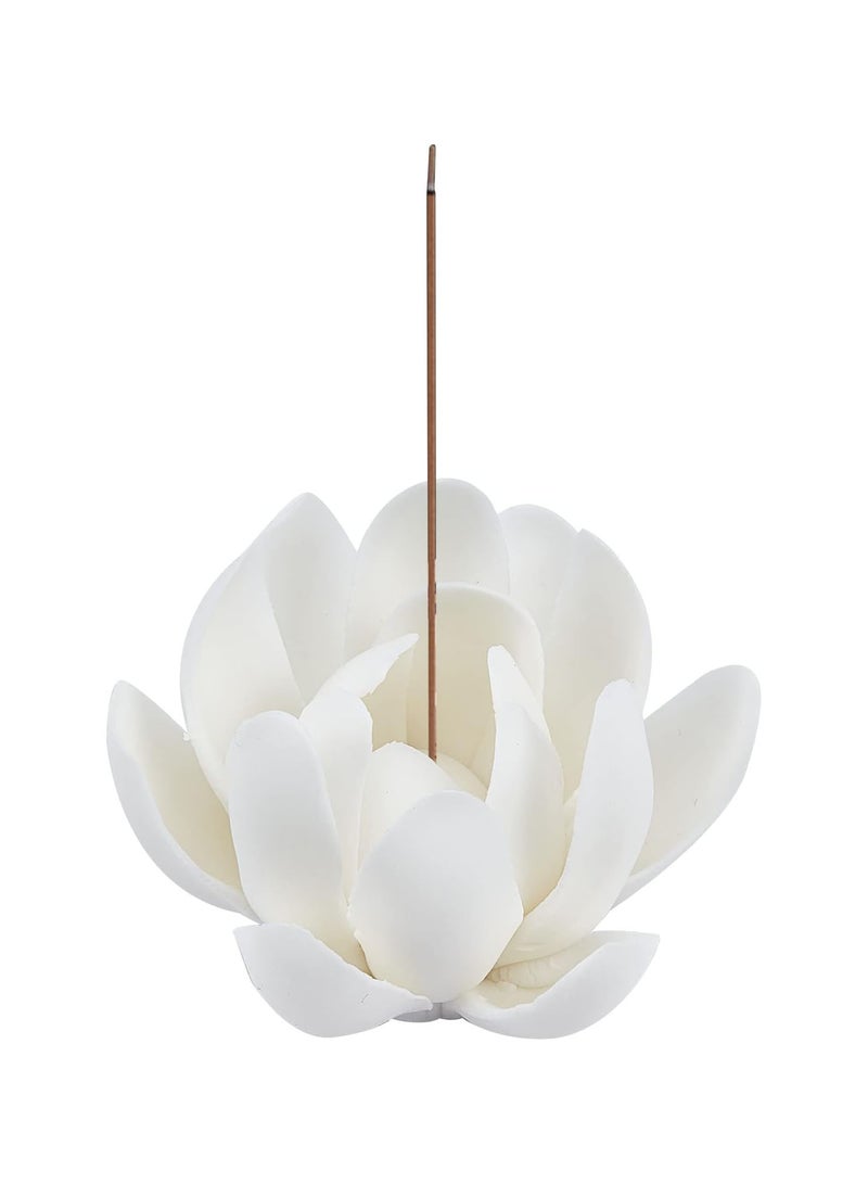 GGOOT White Lotus Incense Holder Ceramic Incense Burner Flower Stick for Yoga Studio Living Room Home Decor(2.1 Inch)  - Image 1