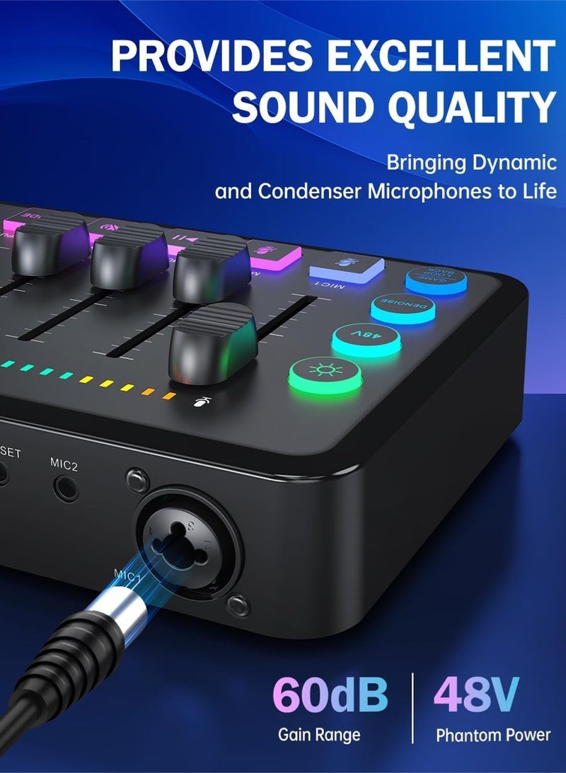 Leon Home F9 Live Sound Card Professional Live Mixing Console DIY Key Bluetooth Phantom Power DJ Mixer Suitable for Live Streaming and Computer Recording  - Image 2