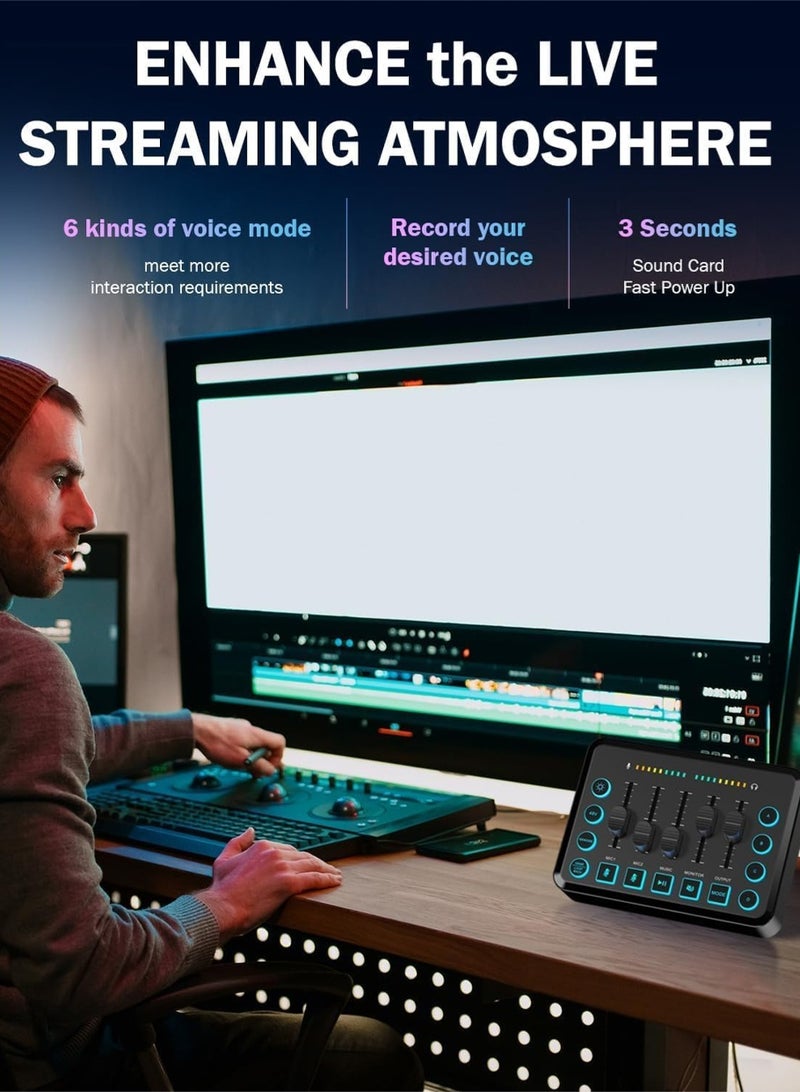 Leon Home F9 Live Sound Card Professional Live Mixing Console DIY Key Bluetooth Phantom Power DJ Mixer Suitable for Live Streaming and Computer Recording  - Image 3