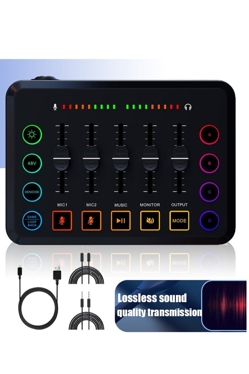 Leon Home F9 Live Sound Card Professional Live Mixing Console DIY Key Bluetooth Phantom Power DJ Mixer Suitable for Live Streaming and Computer Recording  - Image 1