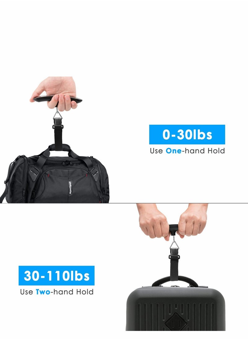 Excefore - Digital Luggage Scale, Handheld Weight Scale 50KG, LCD Display Backlight Luggage Scale Portable Hook Electronic Scale Suitable for Travelers - Image 1