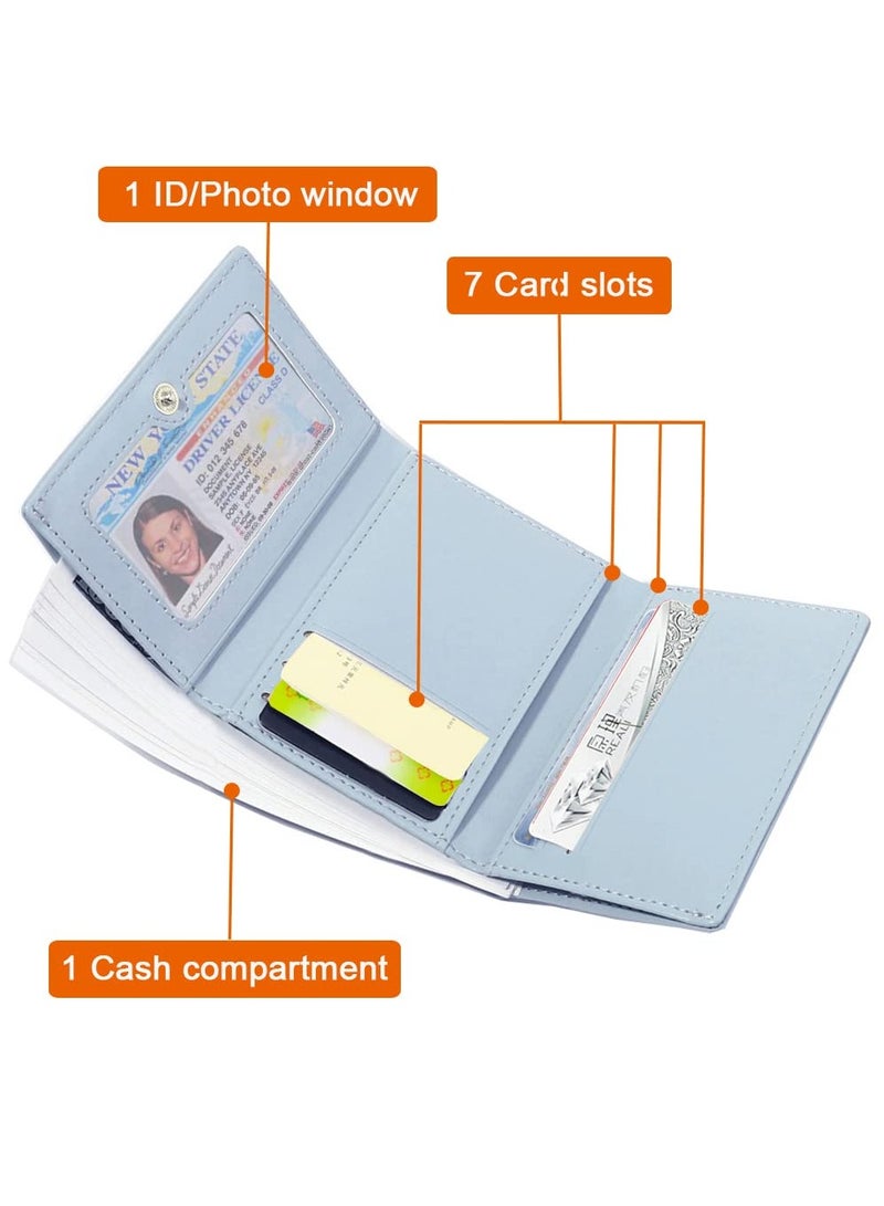 KASTWAVE Small Wallet, Cartoon Cute Wallet for Girls, Trifold Wallet Slim Coin Purse Cash Pocket ID Window, PU Leather Slim Purse, Credit Card Holders for Women Girls (Rabbit) - Image 2