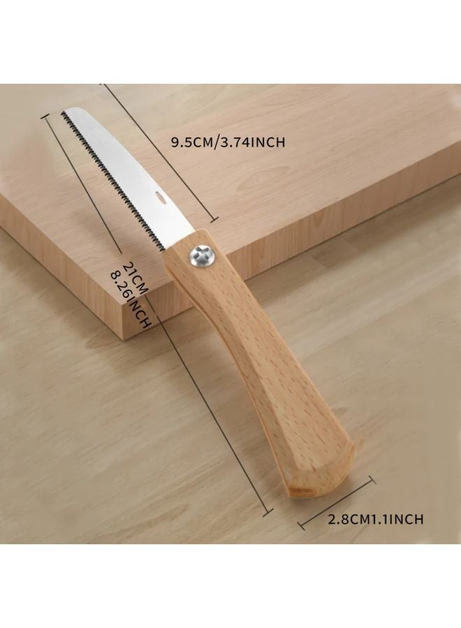 Compact Wooden Manual Hand Saw Ergonomic Handle Serrated Blade 1pc for Camping Woodworking - Image 4