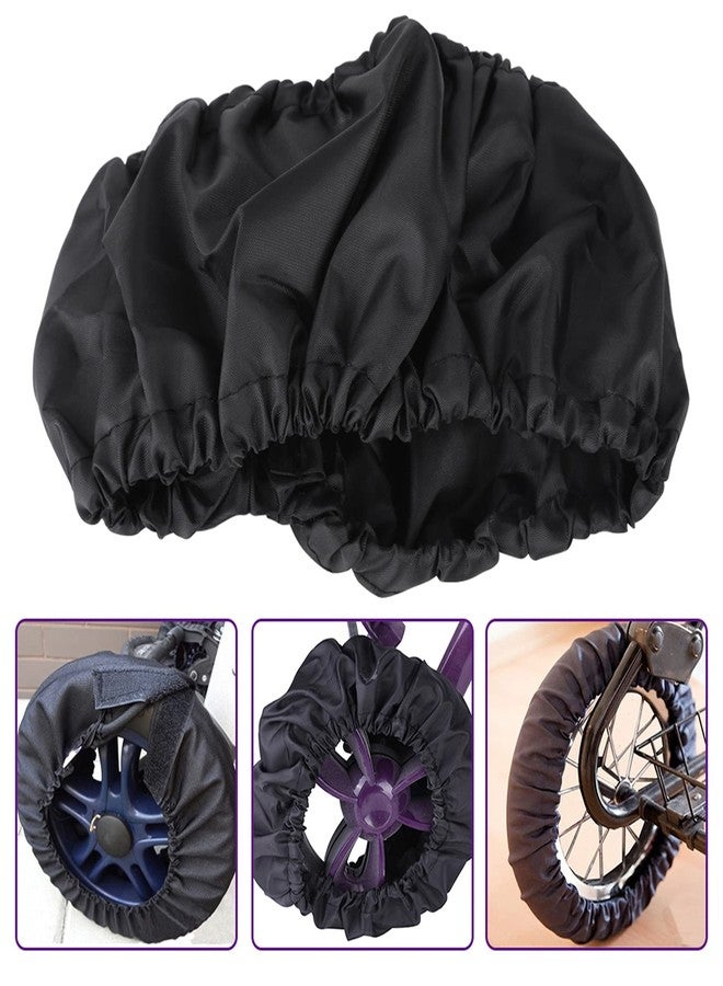 GOTOTOP 4Pcs/Set Stroller Wheel Covers Child Kid Baby Stroller Wheel Covers Black Accessories S - Image 4