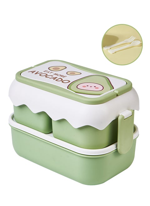 2500ml Leak Proof Bento Box For Kids - Large Capacity with 3 Compartments and Double Layer Microwavable Food Storage Container for School, Picnic or Dining Out