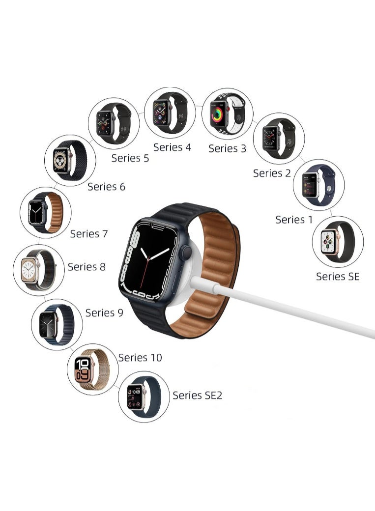 Apple Watch wireless charging line (compatible iWatch series 10/9/8/7/6 / SE/SE2/5/4/3/2, white  - Image 2