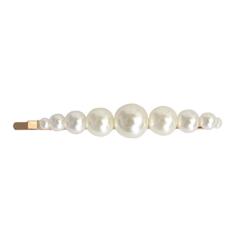 Generic Pearl hairpin bangs forehead broken hair clip BB clip Net red one-word clip hairpin 2023 new clip headdress Caterpillar