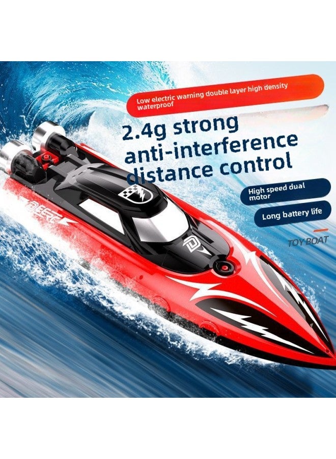 Remote Control Electric Boat High Speed Speedboat Large Large Horsepower Can Be Launched Boy Water Children Girl Bag Metal-Colour:[35 Kilometers Per Hour] Dual-motor Super-speed Speedboat-elf Blue-Specification:[supreme Three Electricity] Free Remote Control Battery/lifetime Warranty  - Image 4