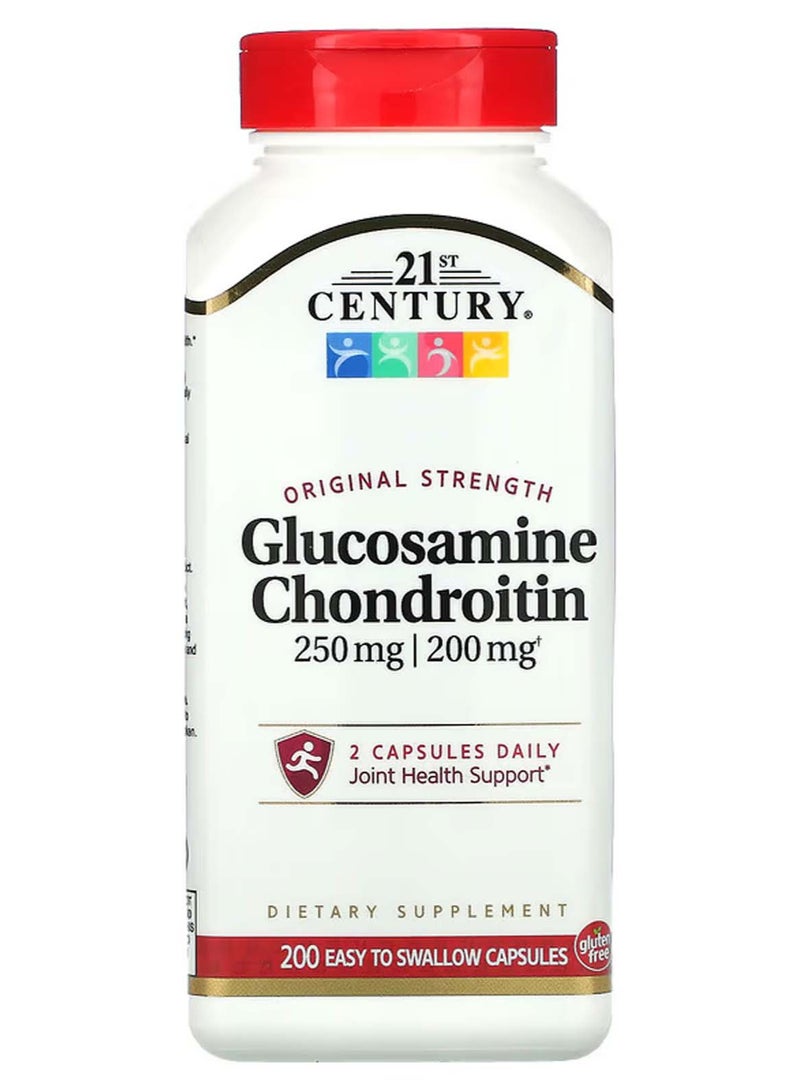21st Century Glucosamine / Chondroitin, Original Strength, 200 Easy to Swallow Capsules - Image 1