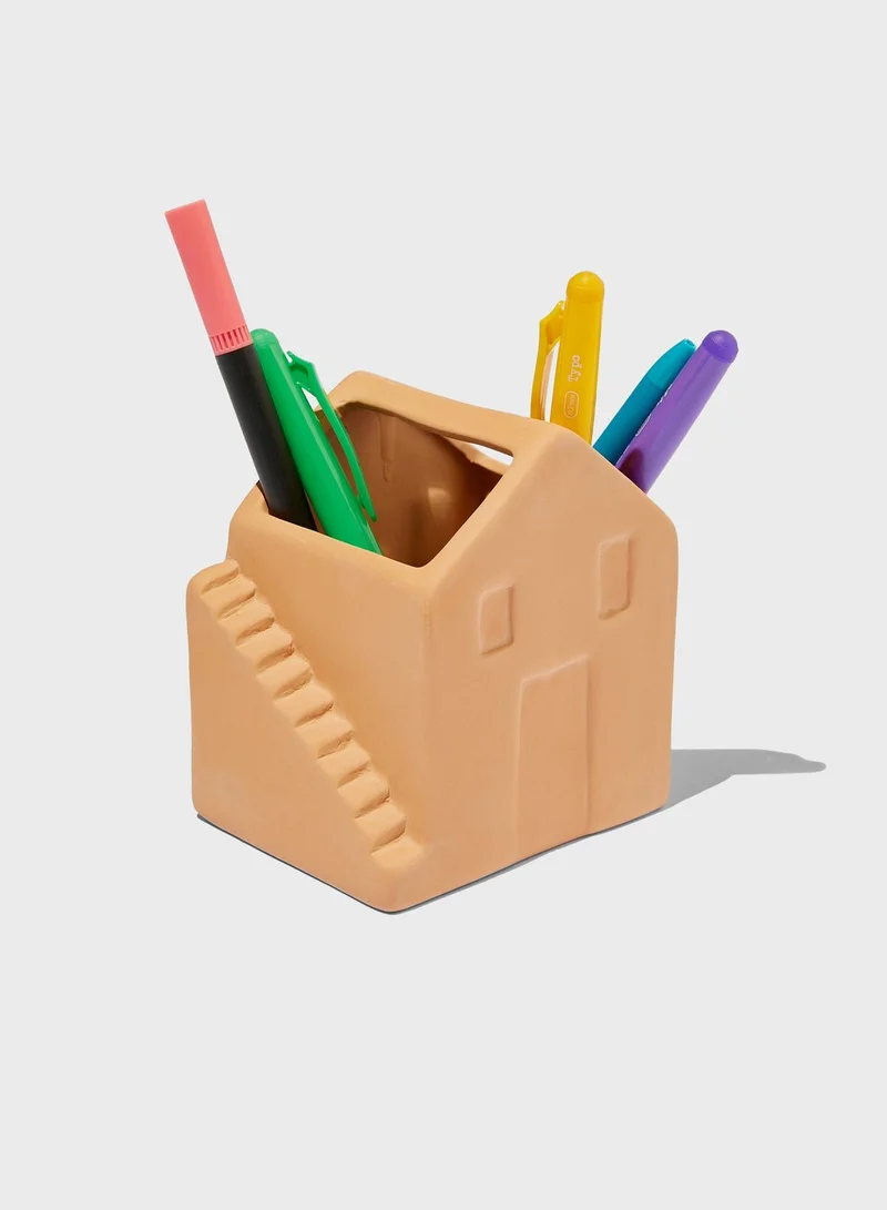 Typo Terracotta House Pen Holder
