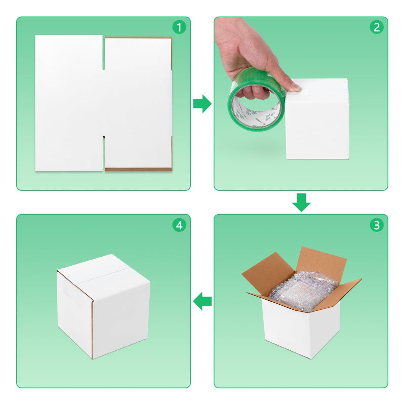 JOWLOT 4x4x4 Small Shipping Boxes Set of 40, White Corrugated Cardboard Box for Small Business for Mailing Packaging Gifts - Image 4