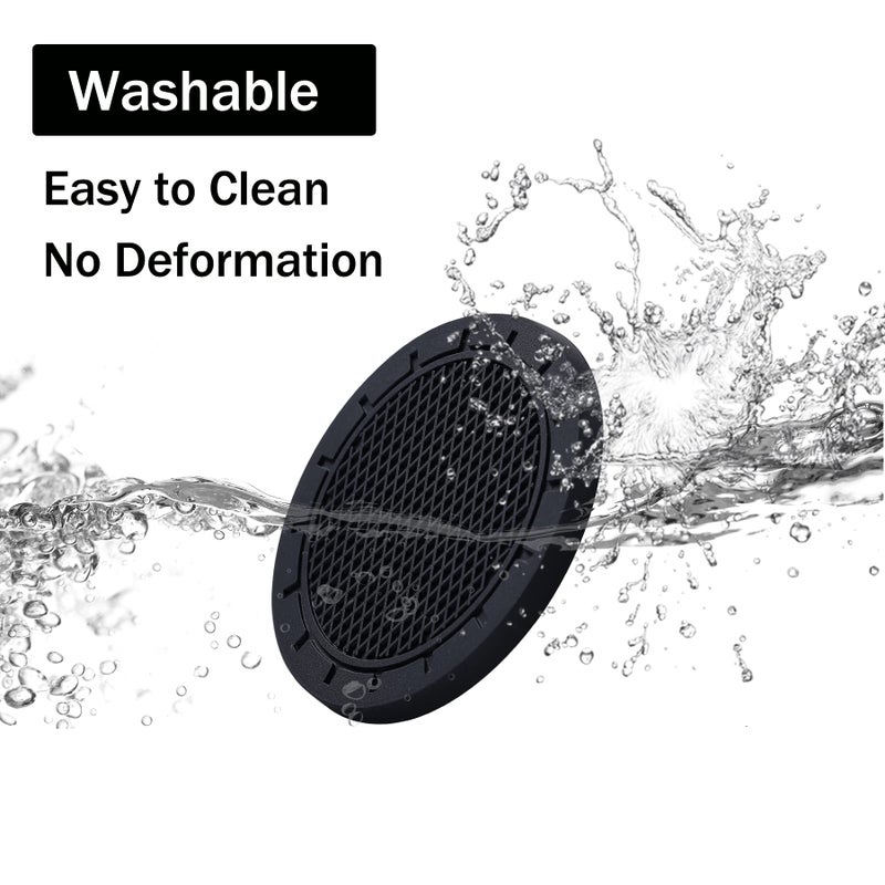 JUSTTOP Car Cup Holder Coaster, PVC Car Coaster, 4 Pack Universal Auto Anti Slip Cup Holder Insert Coaster, Car Interior Accessories - Black - Image 3