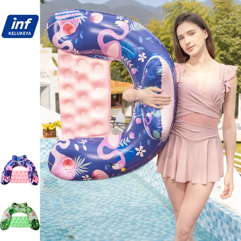 U-Shape Inflatable Pool Lounge Float PVC Swimming Pool Float Chair - Image 2