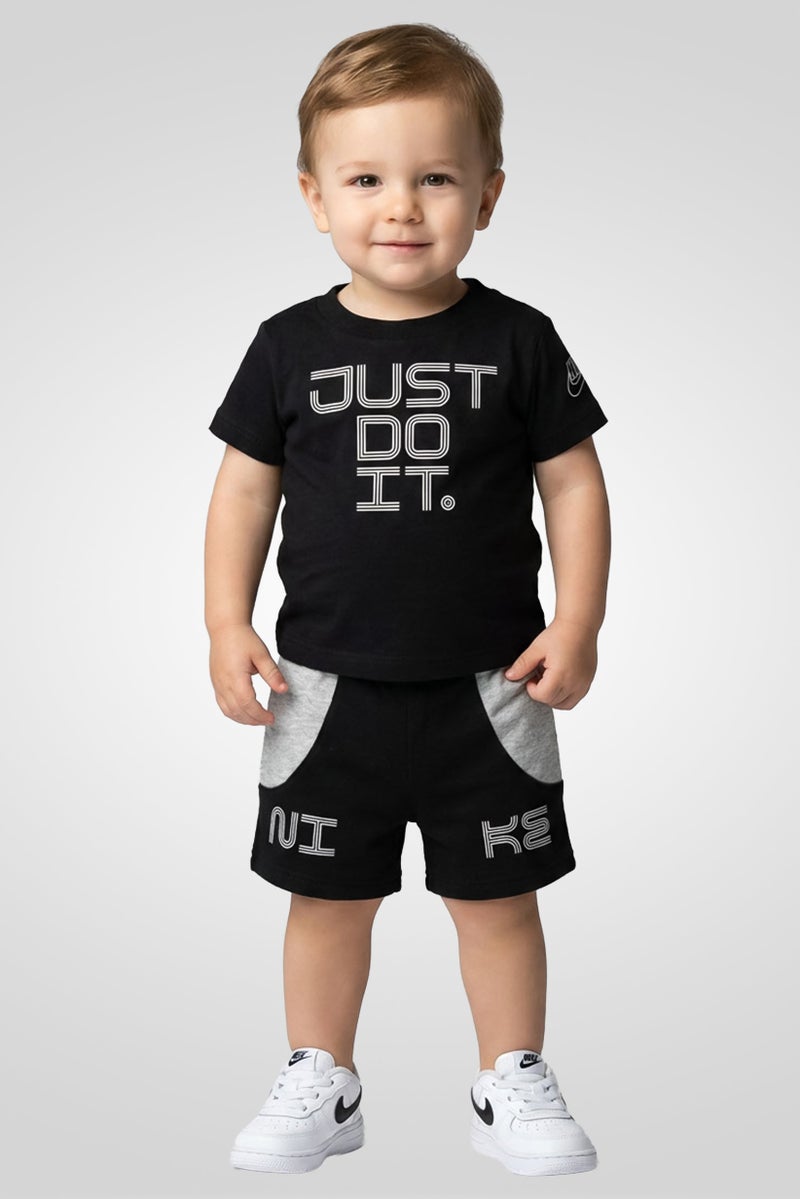 Nike Toddlers Boy 2 Pieces Short Sleeve T-Shirt And Shorts Set, Black - Image 1