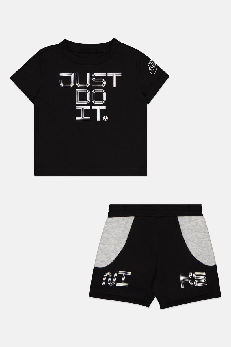 Nike Toddlers Boy 2 Pieces Short Sleeve T-Shirt And Shorts Set, Black - Image 2