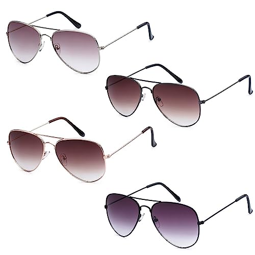 Got Shades Aviator Sunglasses for Men & Women - 100% UV Protection Classic Pilot Aviator for Mens - Sunglasses Pack of 4 - Image 1