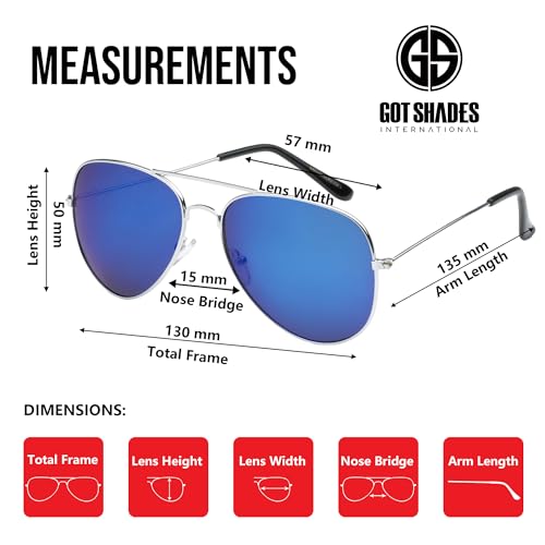 Got Shades Aviator Sunglasses for Men & Women - 100% UV Protection Classic Pilot Aviator for Mens - Sunglasses Pack of 4 - Image 4