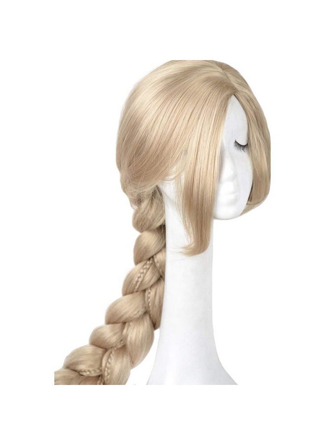 yuehong yuehong 47 inch Long Blonde Anime Cosplay Costume Weaving Braid Hair Wigs Synthetic Wig  - Image 2