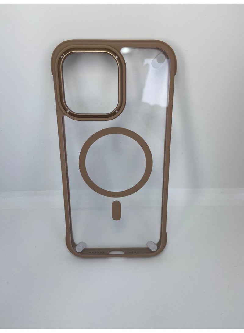 Magnetic Case for iPhone 16 Pro max with Side Bumper, Compatible with Wireless Charging Cover, Clear TPU Bumper Slim Shockproof Protective Case for iPhone 16 Pro Max (Desert Titanium) - Image 1