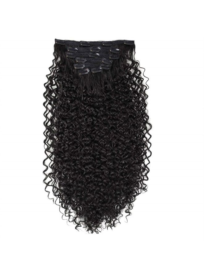 BHF 26 inch Kinky Curly Clip In Hair Extension, Double Weft Full Head Japanese Heat Resistance Fiber 140g Synthetic Hair Extensions For Women 7pieces (#2) - Image 2