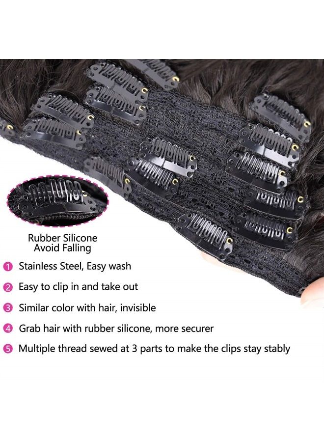 BHF 26 inch Kinky Curly Clip In Hair Extension, Double Weft Full Head Japanese Heat Resistance Fiber 140g Synthetic Hair Extensions For Women 7pieces (#2) - Image 4