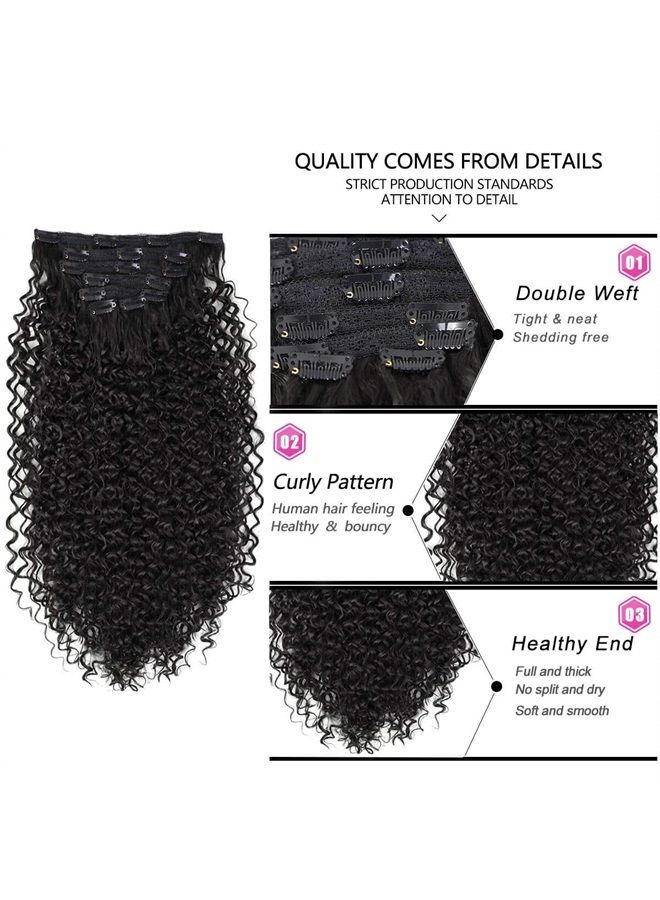 BHF 26 inch Kinky Curly Clip In Hair Extension, Double Weft Full Head Japanese Heat Resistance Fiber 140g Synthetic Hair Extensions For Women 7pieces (#2) - Image 5